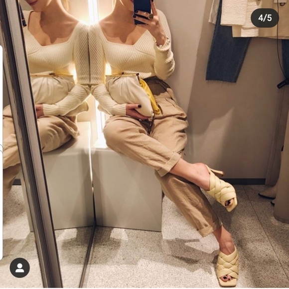 Zara Padded woven leather heeled mules - Picture 8 of 8